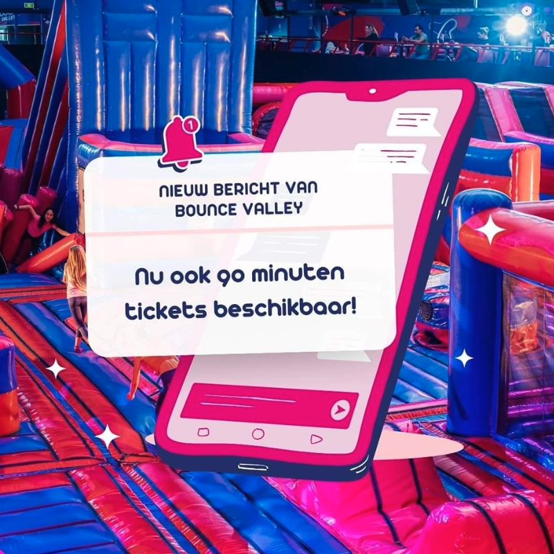 Nieuw! Nu ook 90 minuten tickets bij Bounce Valley