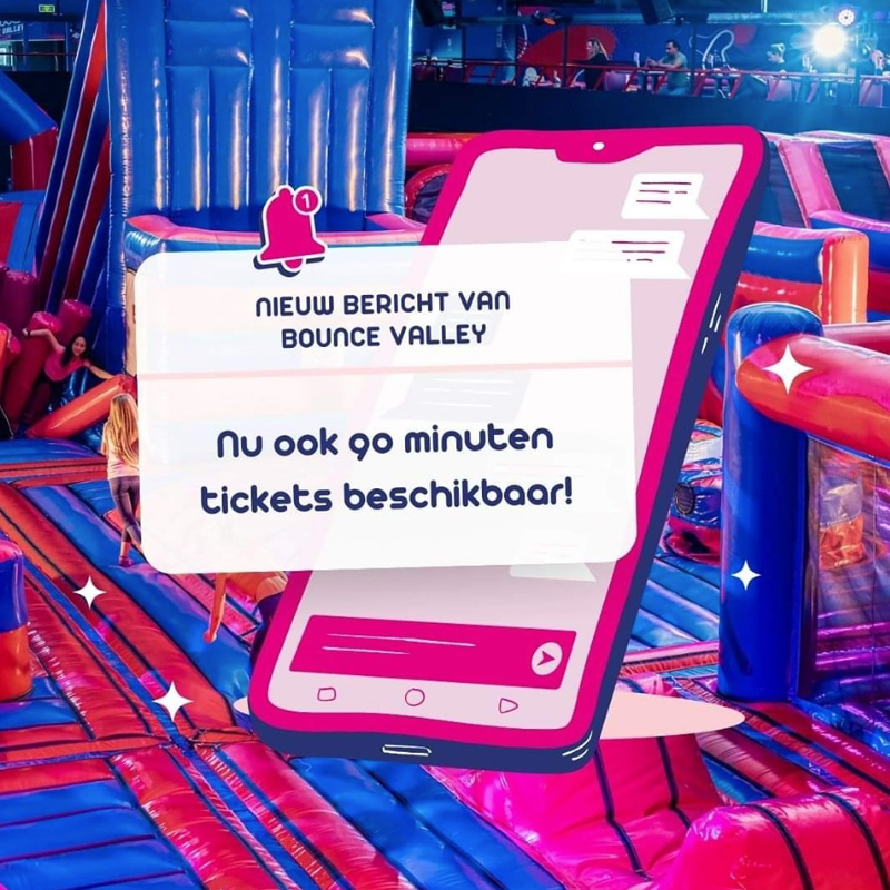 Nieuw! Nu ook 90 minuten tickets bij Bounce Valley